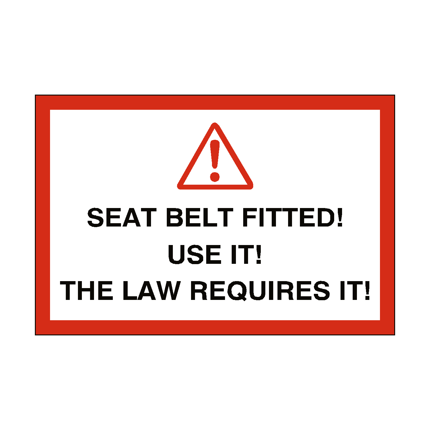 Seat Belt Warning Sticker Safety Uk