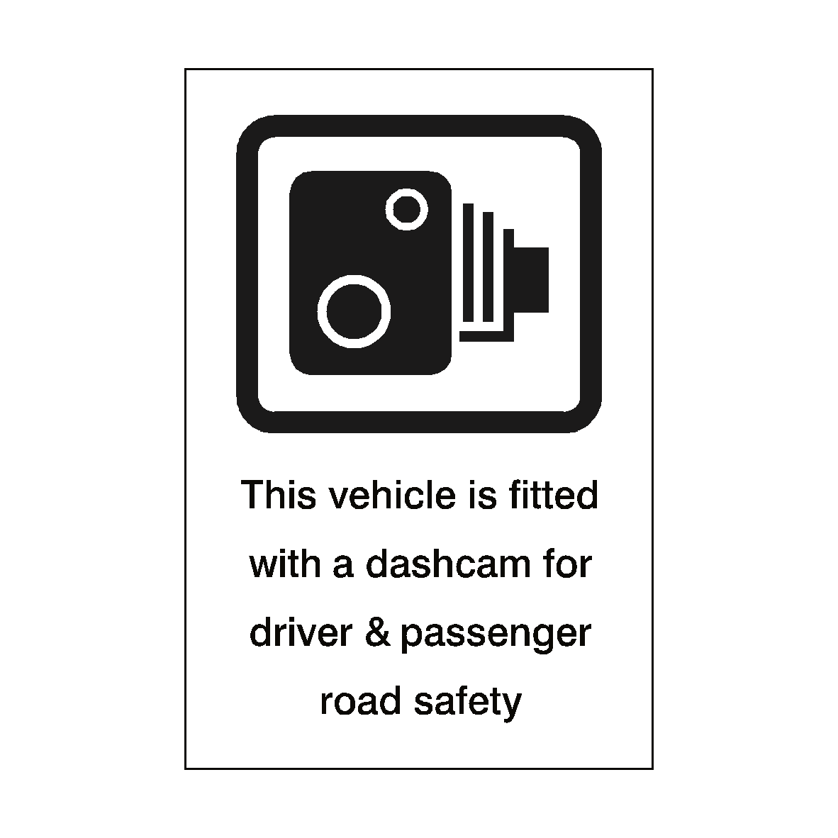 Vehicle Fitted With Dashcam Safety Sticker | Safety-Label.co.uk