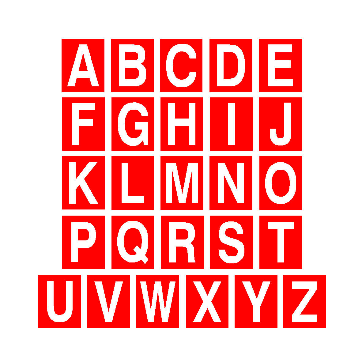 Red Alphabet Letter Sticker Pack 