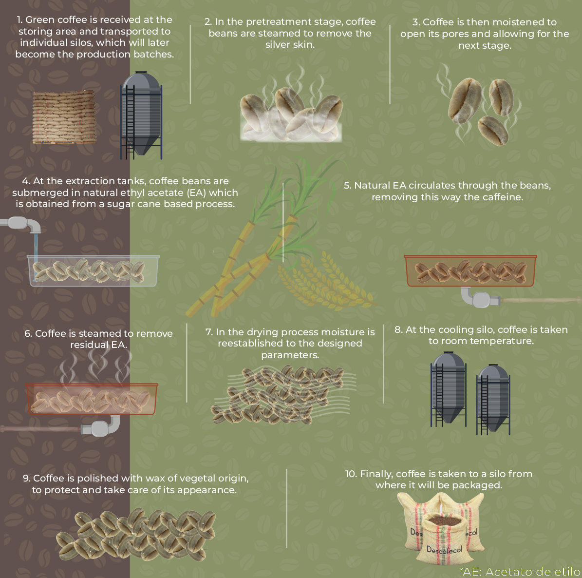 Colombian decaffeination process