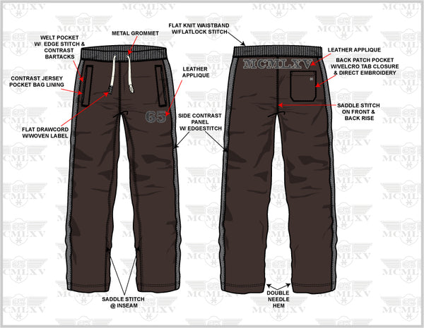 65 MCMLXV Men's Dress Sweat Pant Technical Drawing