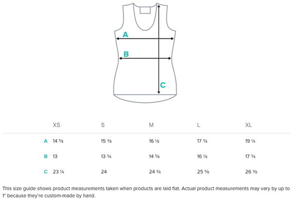 women's tank top spec info