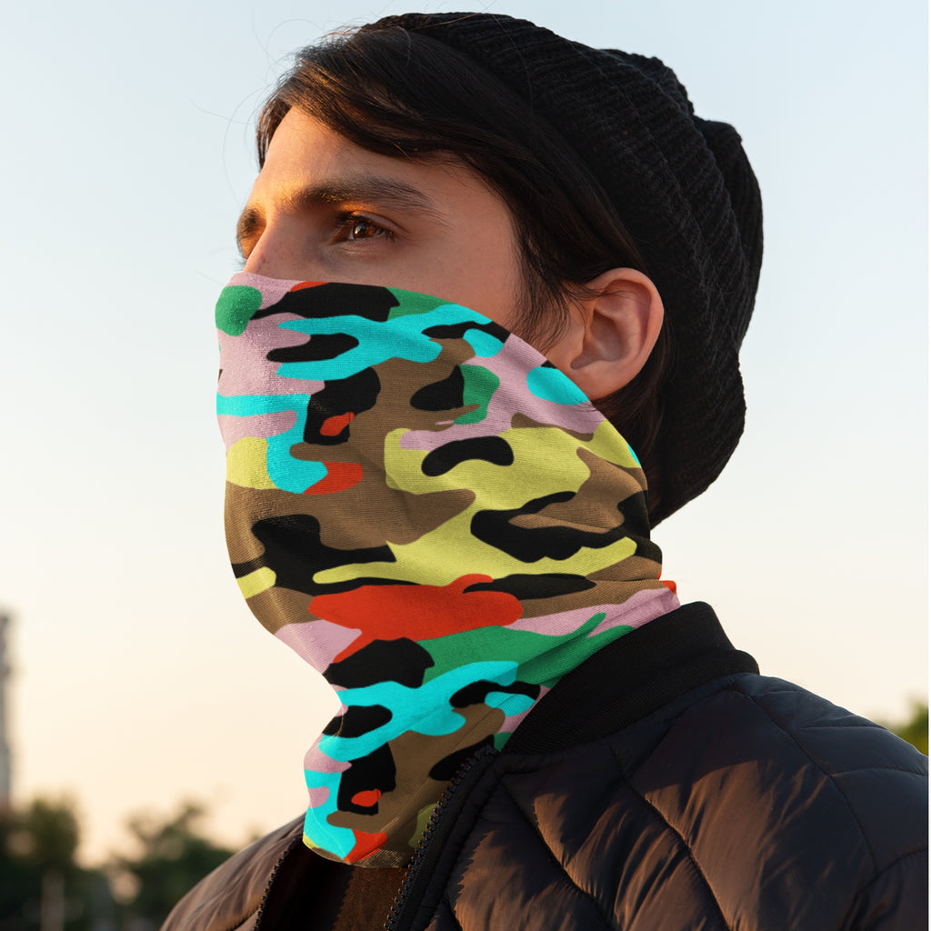 65 MCMLXV Unisex Neon Camo Print Neck Gaiter