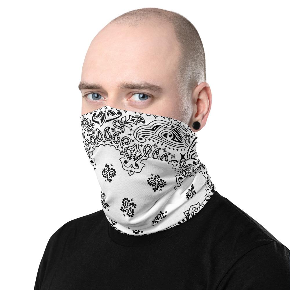 65 MCMLXV Unisex White Bandana Print Neck Gaiter