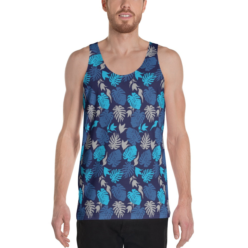 65 MCMLXV Men's Tropical Leaves Print Tank Top