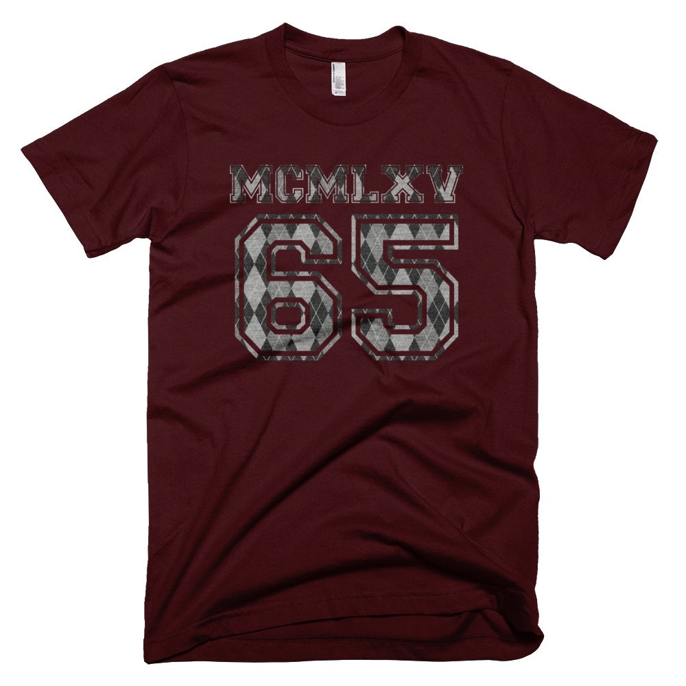 65 MCMLXV Men's Argyle Varsity Logo Graphic T-Shirt