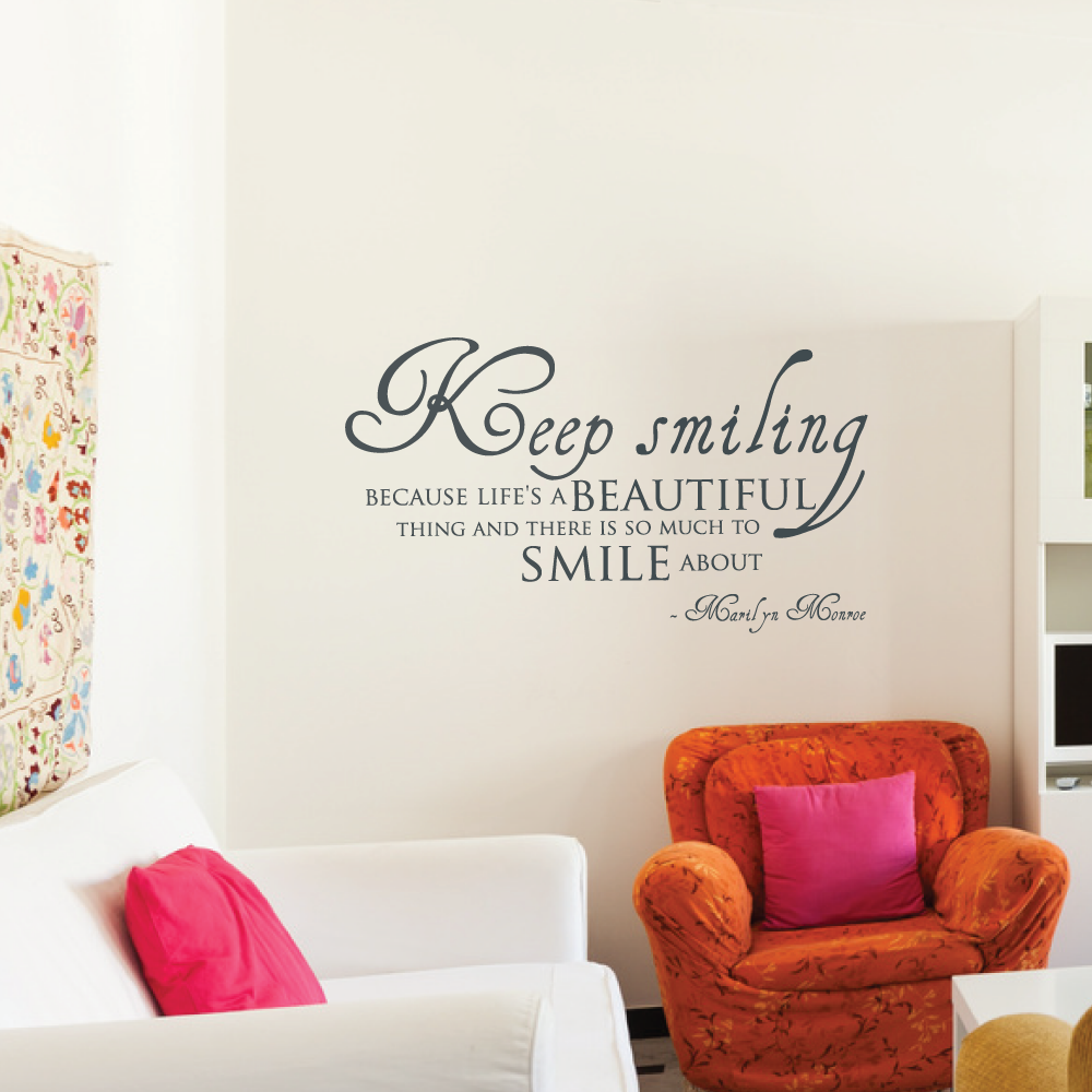 Keep Smiling Marilyn Monroe Wall Sticker By Wallboss Wallboss Wall 