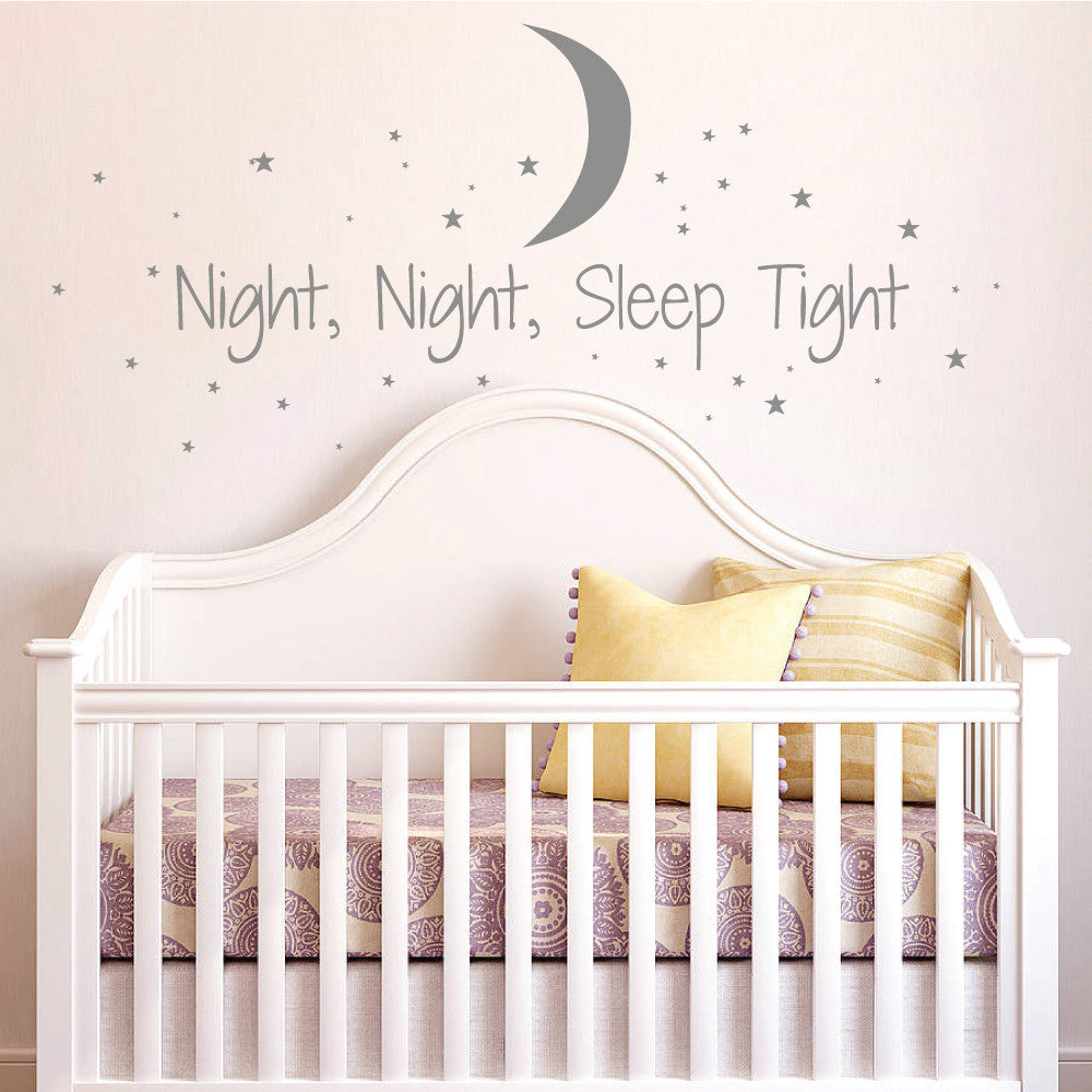 night night sleep tight childrens bedroom wall sticker decor bedroom