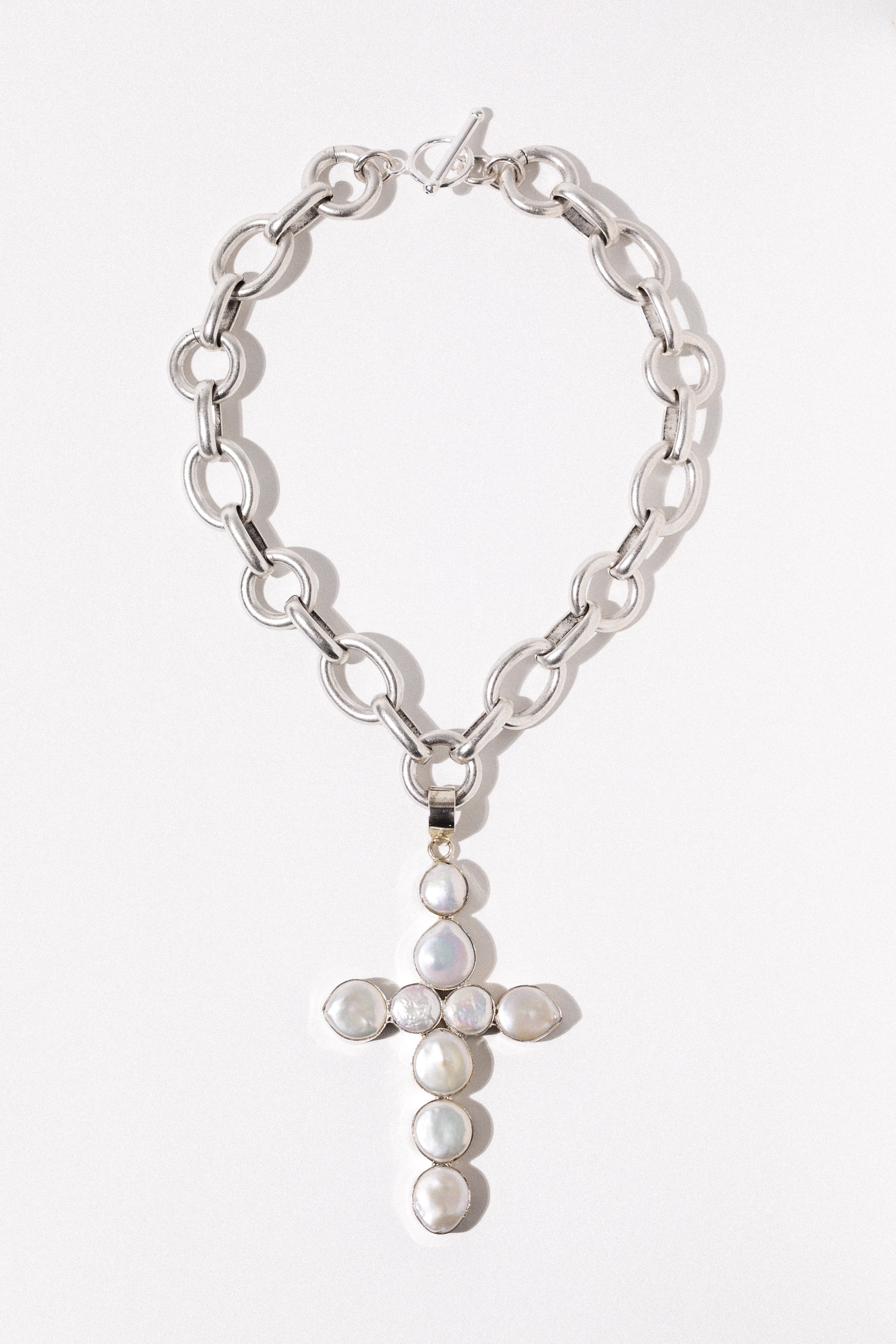 Cordelia Pearl Cross Necklace