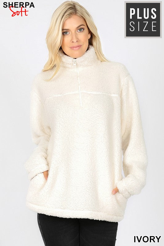 sherpa plus size pullover