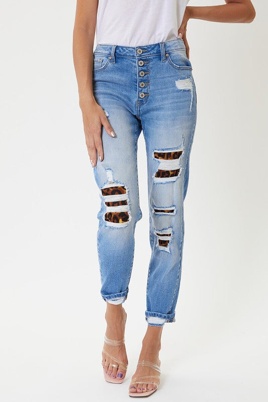 multi button jeans