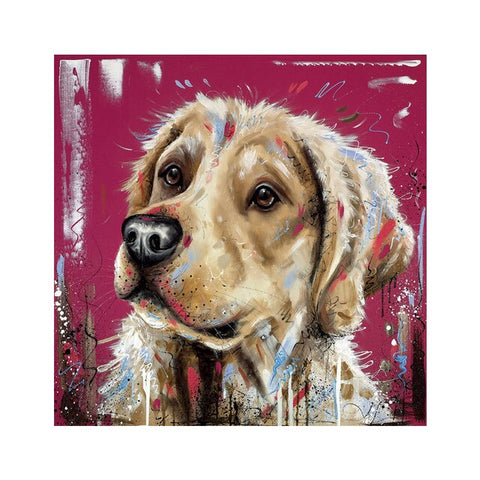 FARGERIK GOLDEN RETRIEVER CANVAS PRINT KUNST MALERI BILDE