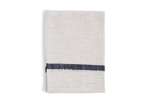 Thick Linen Kitchen Cloth - White with Navy Stripes – Nalata Nalata