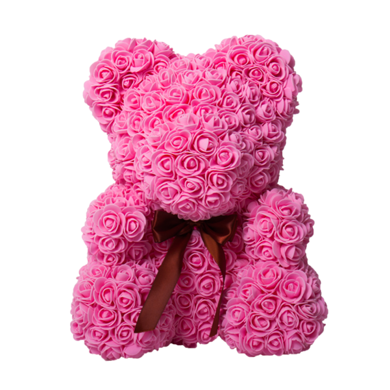 rose flower teddy bear