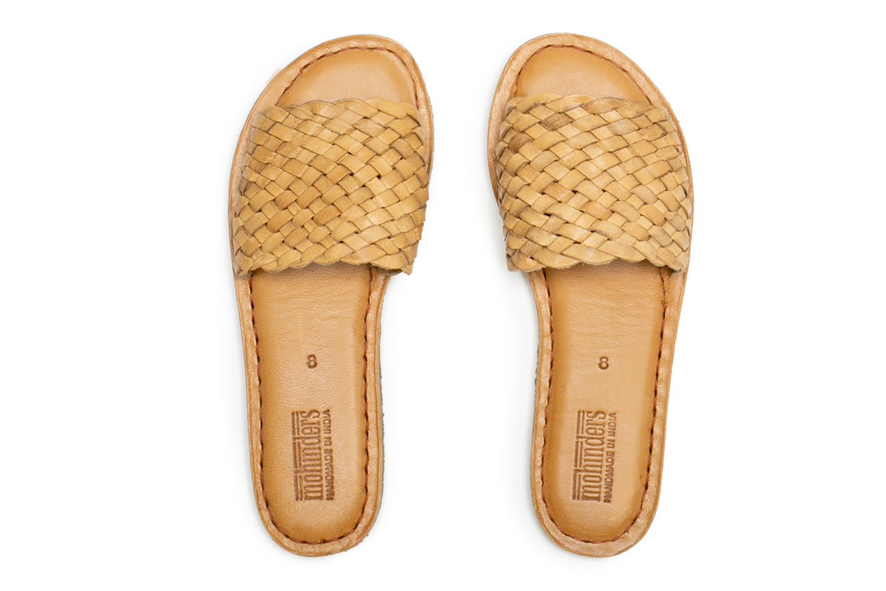 Womens Woven Sandal Natural Leather Mohinders Shoes 