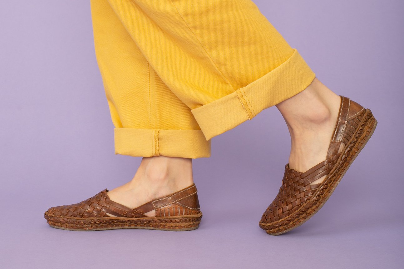 Woven Flat in Honey + Stripes