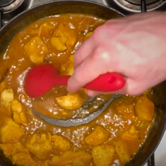 spoon test to see if your curry sauce is thick enough