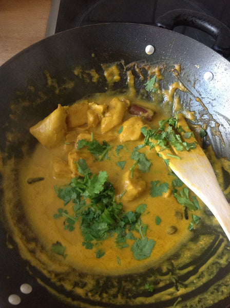 Karma Korma Curry made with yoghurt. 