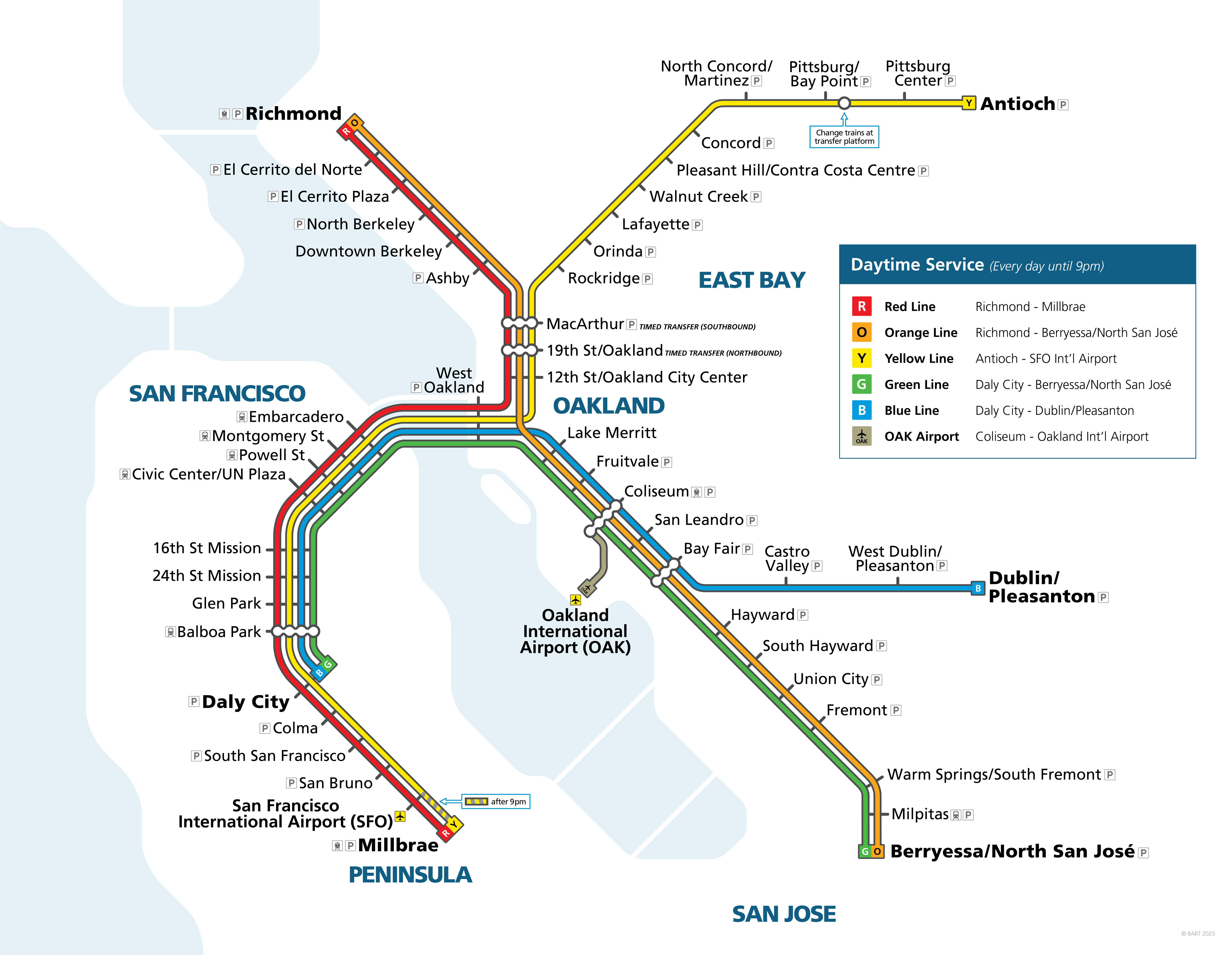 BART System Map