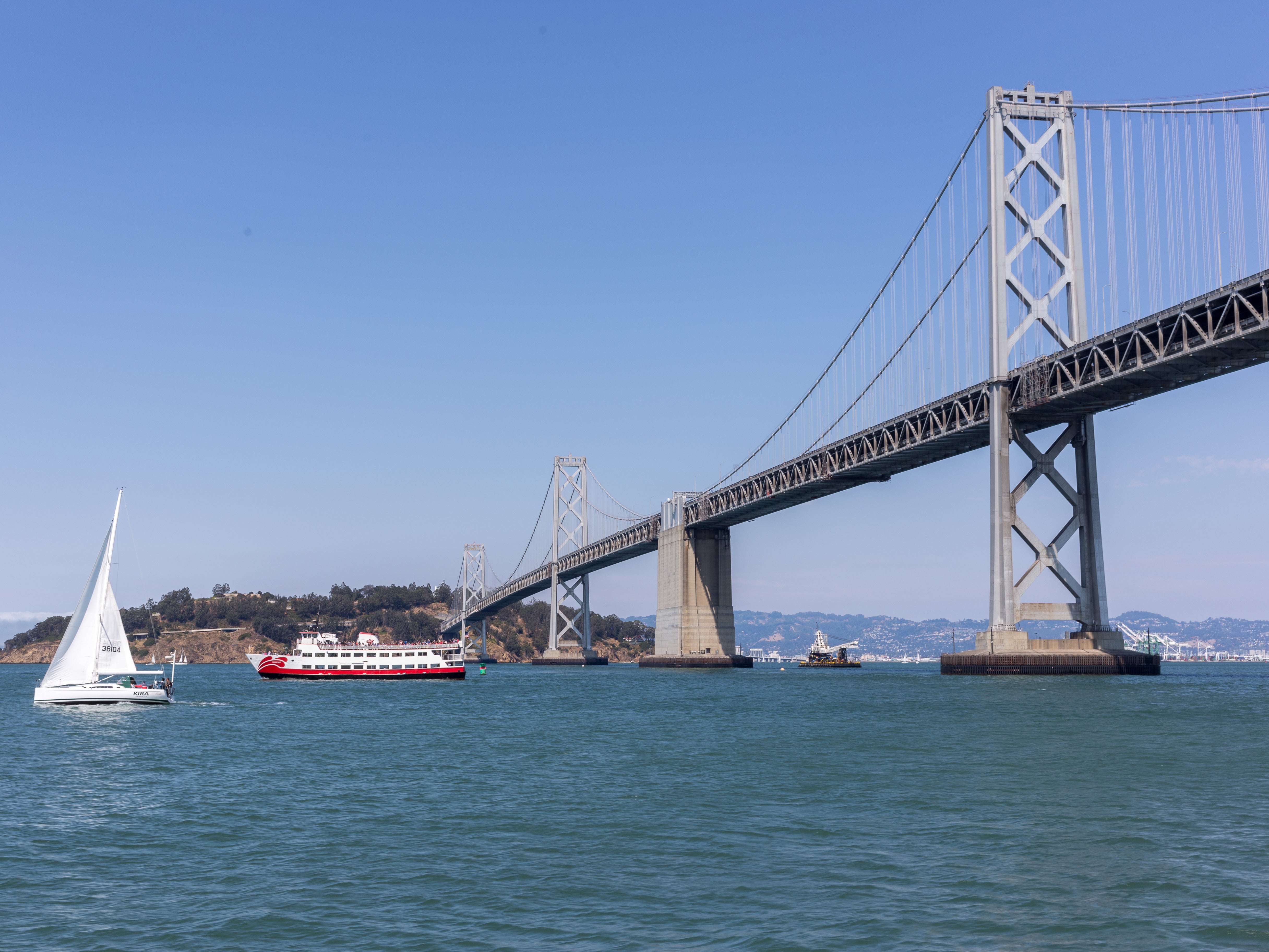 San Francisco Bay Bridge View From SF Ferry