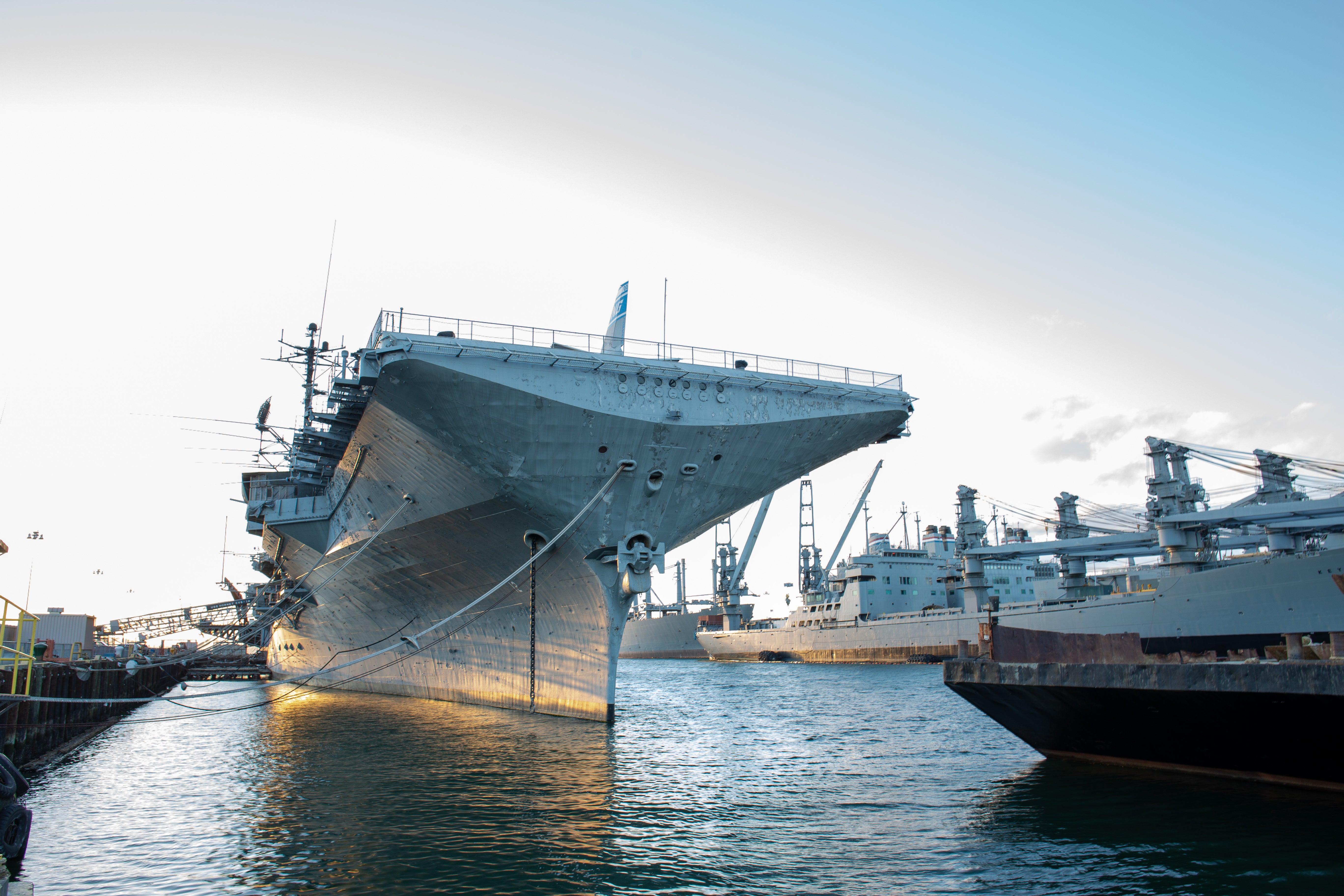 USS Hornet Museum at Sunset