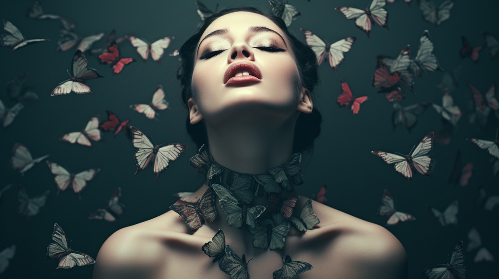 woman with butterflies symbolising hypothyroidism