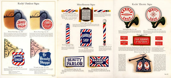 Original Barber and Beauty Shop Signs and Advertising