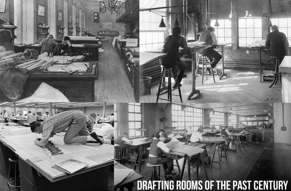 Drafting rooms over the past 100 years