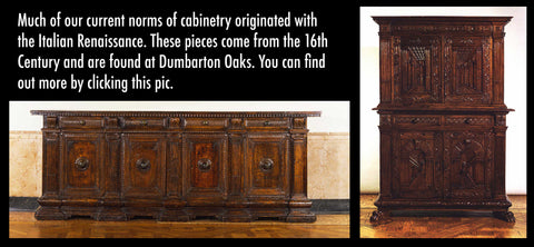 Dumbarton Oaks Harvard 16th century antique Italian cabinets