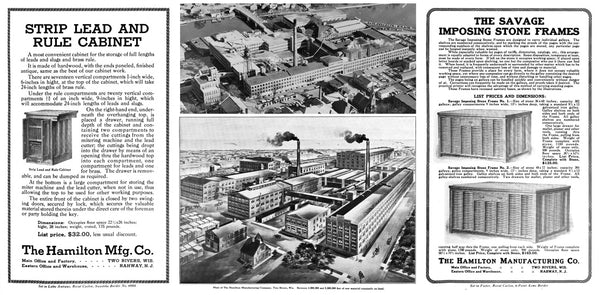 Hamilton Manufacturing Company factory and ads