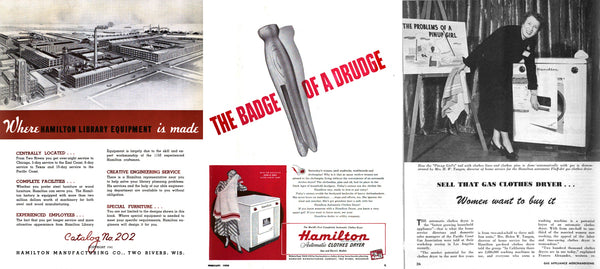 Hamilton Manufacturing Library equipment and Automatic dryer advertisements