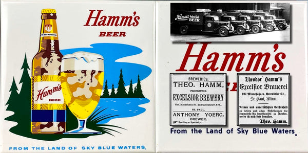 Vintage Hamm's Beer advertising and old newspaper ads for Excelsior Brewery