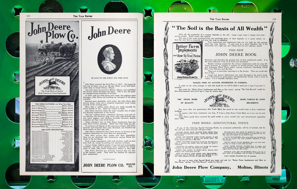 John Deere advertisements from the early 1900s
