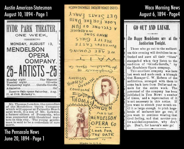 Mendelson Opera Co of Austin Texas and Thomas Lowden