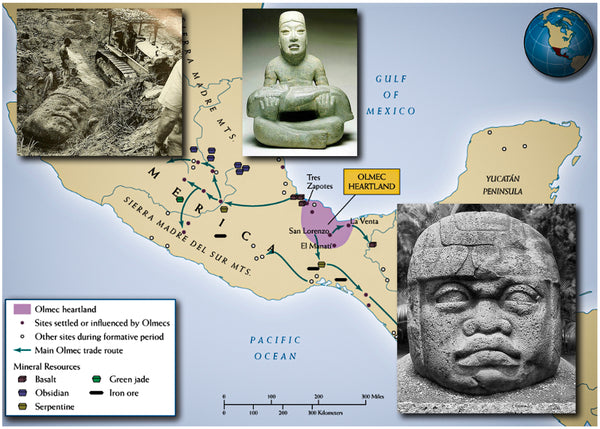 Olmec Empire map and artwork