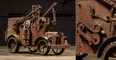 Tim Burton mechanics meets Victorian steampunk in this handmade folk art truck