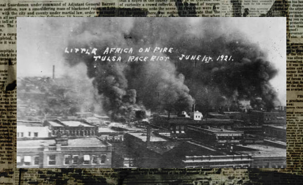 Little Africa, Greenwood District, Black Wall Street burning in 1921