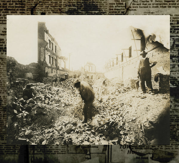 aftermath of the destruction of Greenwood District, black wall street Tulsa 1921