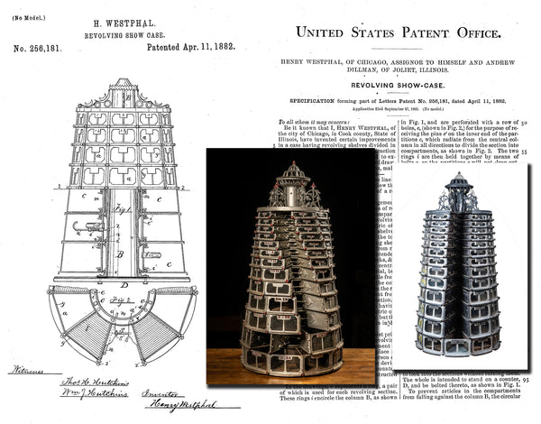 Westphal Patent US256181A Rotating cabinet