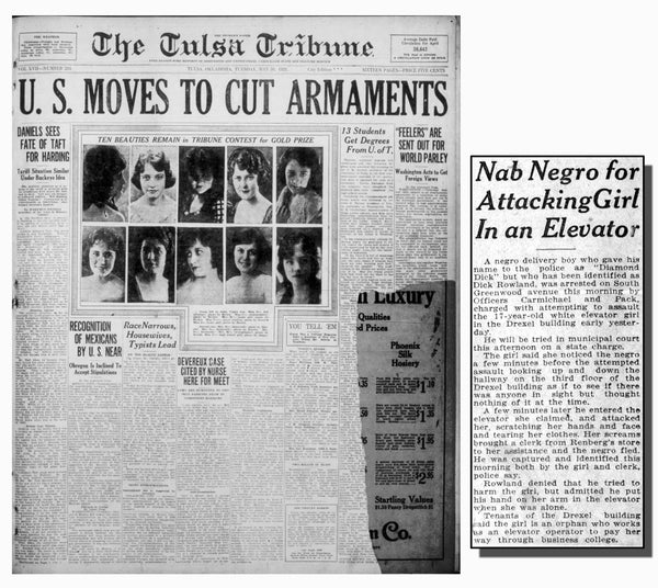 The Tulsa Tribune newspaper archives ripped out story of the massacre