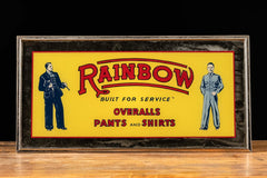 Antique Rainbow Overalls light up sign at Industrial Artifacts