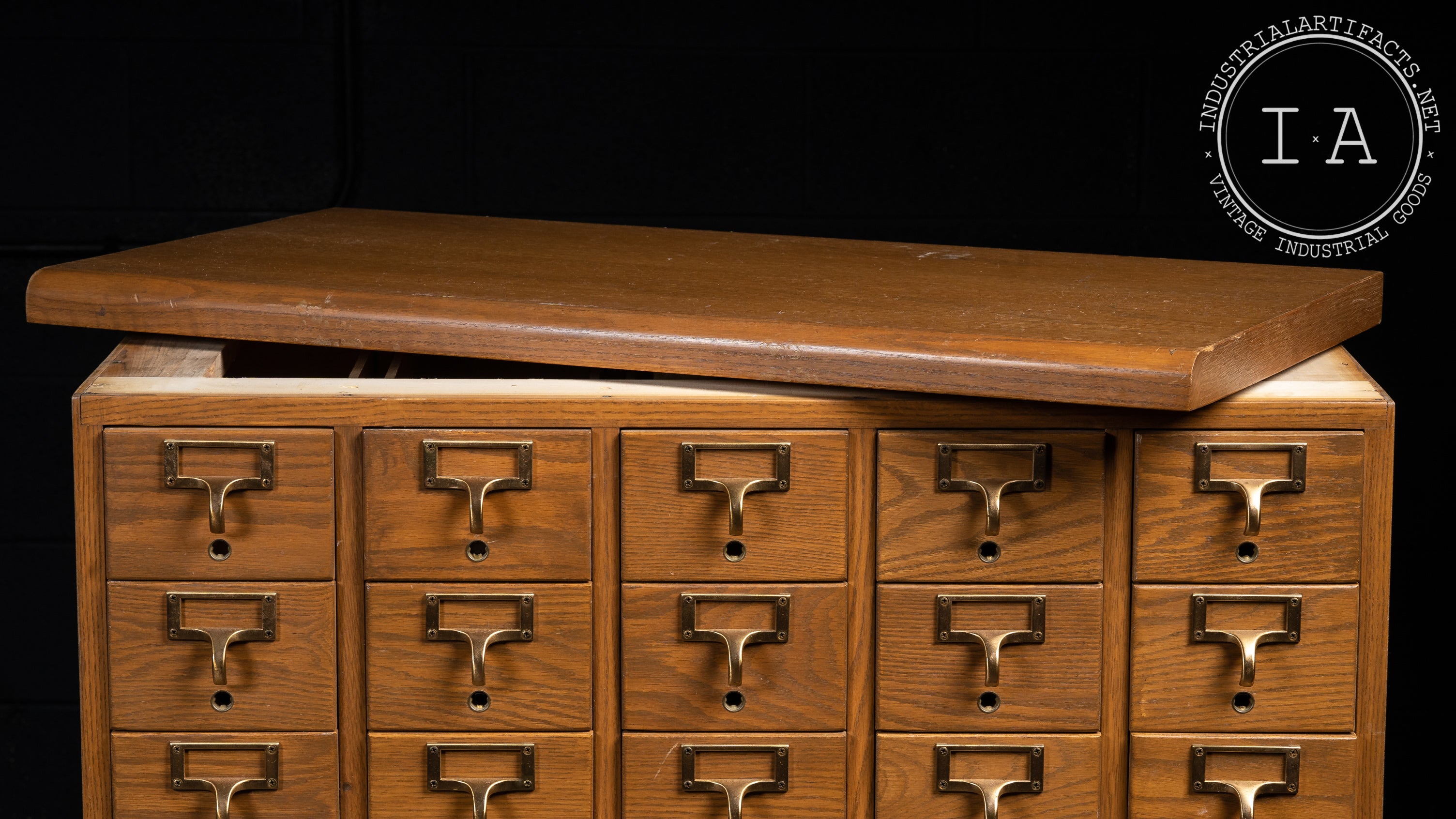 Vintage 15 Drawer Standing Card Catalog