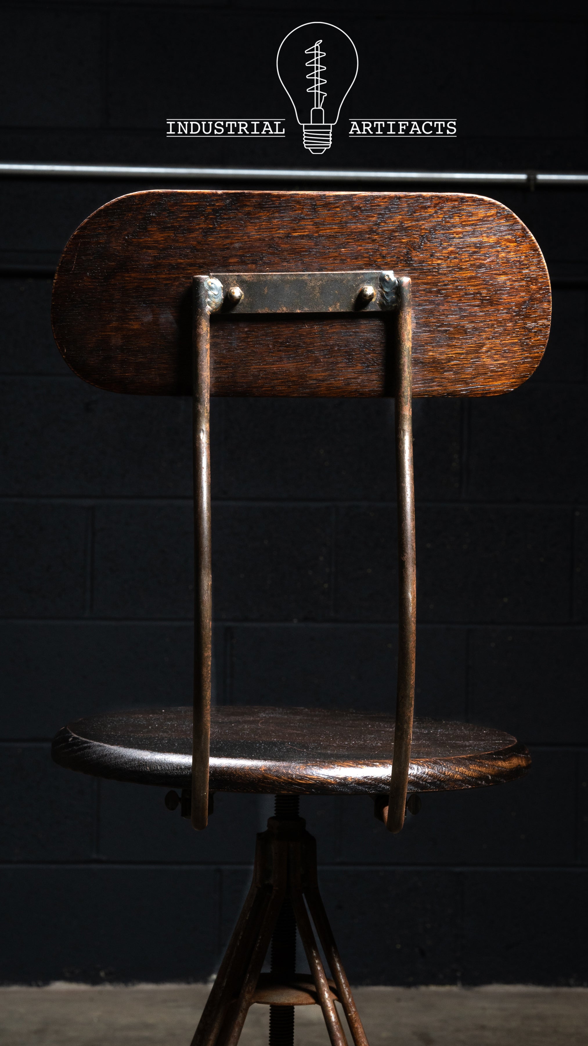 Vintage Industrial Atomic Age Stools - A Pair