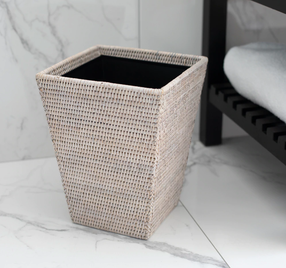 Asherville Rectangular Tapered with Metal Liner 3.5 Gallon Waste Basket Birch Lane Color: White Wash