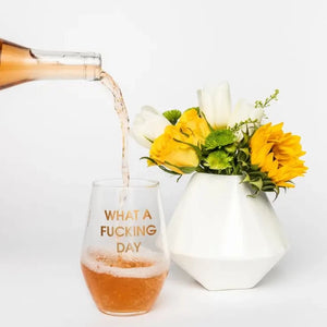 Gold Foil "Snarky" Stemless Wine Glasses - Accessorize Me
