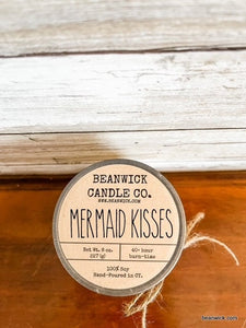 MERMAID KISSES,  8 oz. Mason Jar Soy Candle