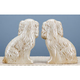 *NEW* Staffordshire Reproduction Dog Pair In Antique Cream With Gold Chain Accent Figurines