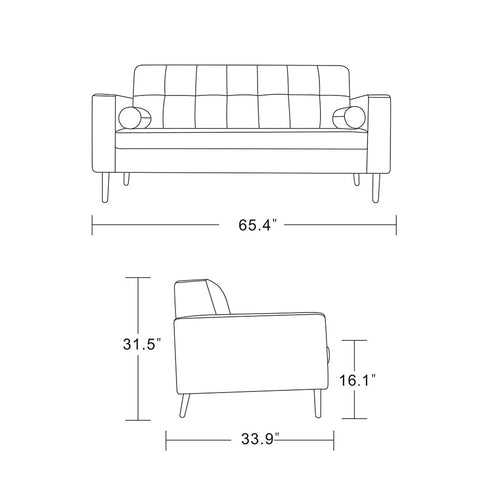 Buy Wood Legged Plump Waterfall Seat & Curved Arms Sofa | 212Concept