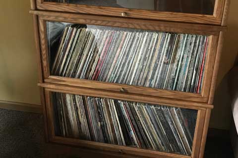 Hale Extra Deep Barrister Bookcases have enough room to store and protect vinyl record collections. 