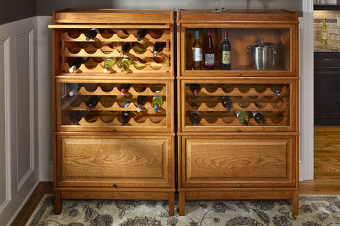The Hale Heritage Barrister Bookcase with wine racks is ideal for book discussions over a bottle of wine. 